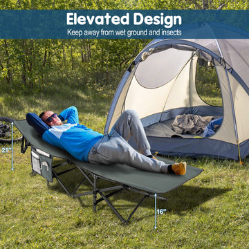 Goplus cot design surélevé éloignant du sol froid.