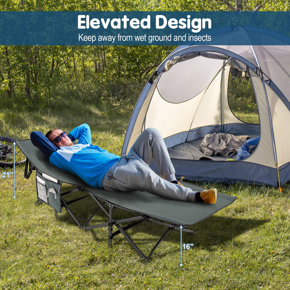 Goplus cot design surélevé éloignant du sol froid.