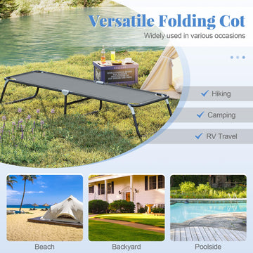 Goplus cot non-slip feet provide steadiness on uneven terrain