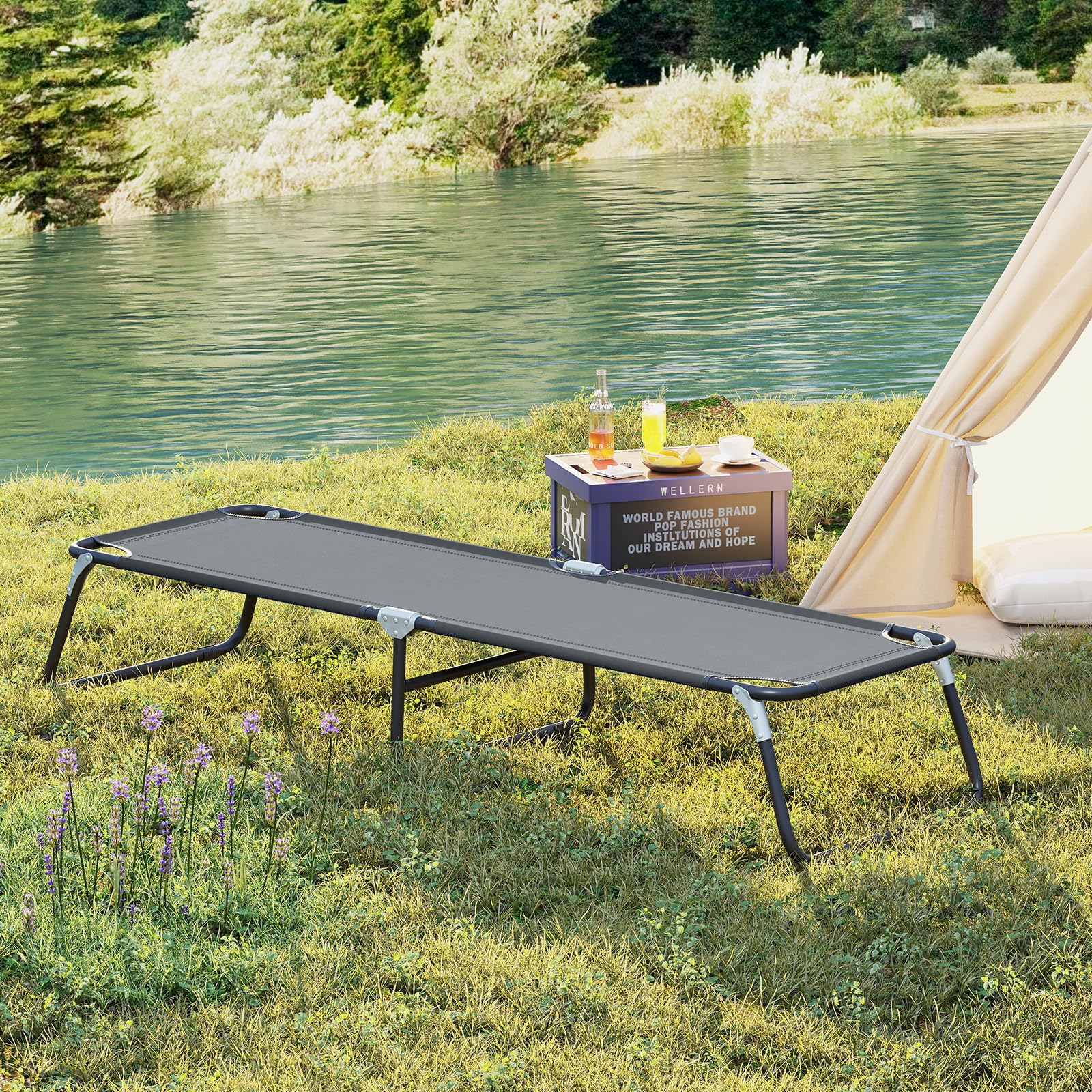 Goplus cot smooth round edges enhance safe handling and transport