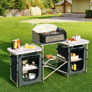 Goplus backyard party use demonstrates versatile table for gatherings
