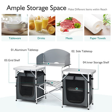 Goplus loading-capacity-210lbs shows sturdy support for full cooking setups
