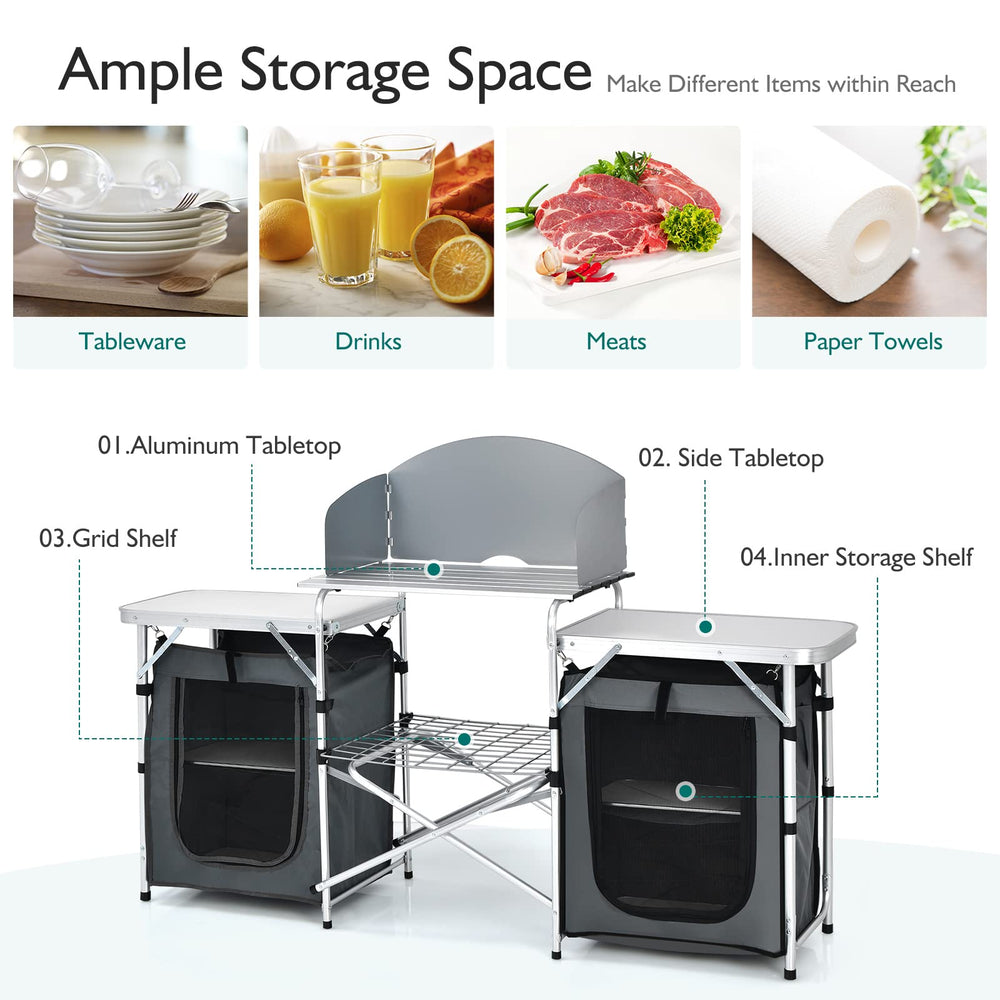 Goplus loading-capacity-210lbs shows sturdy support for full cooking setups