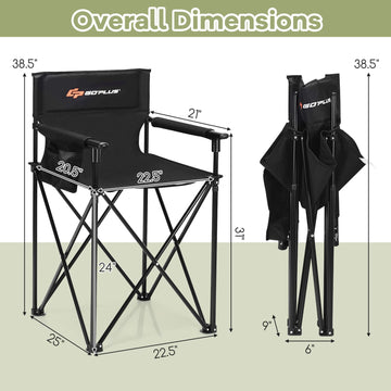 Goplus no-assembly folding chair unfolds quickly for instant seating.