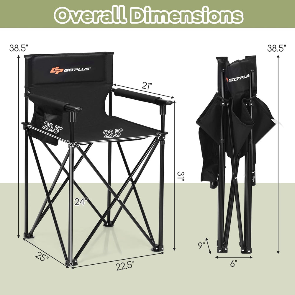 Goplus no-assembly folding chair unfolds quickly for instant seating.