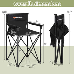 Goplus no-assembly folding chair unfolds quickly for instant seating.