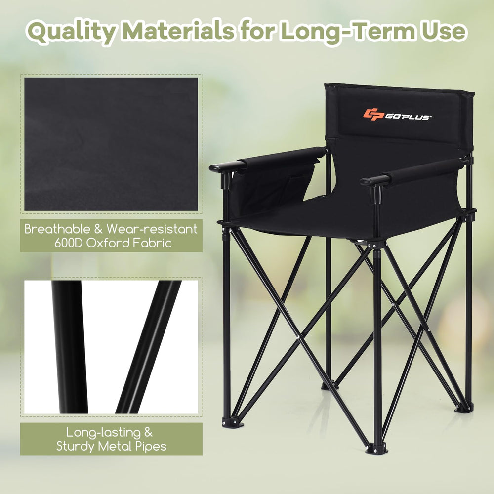 Goplus chair's X-frame and anti-skid feet provide stable support.