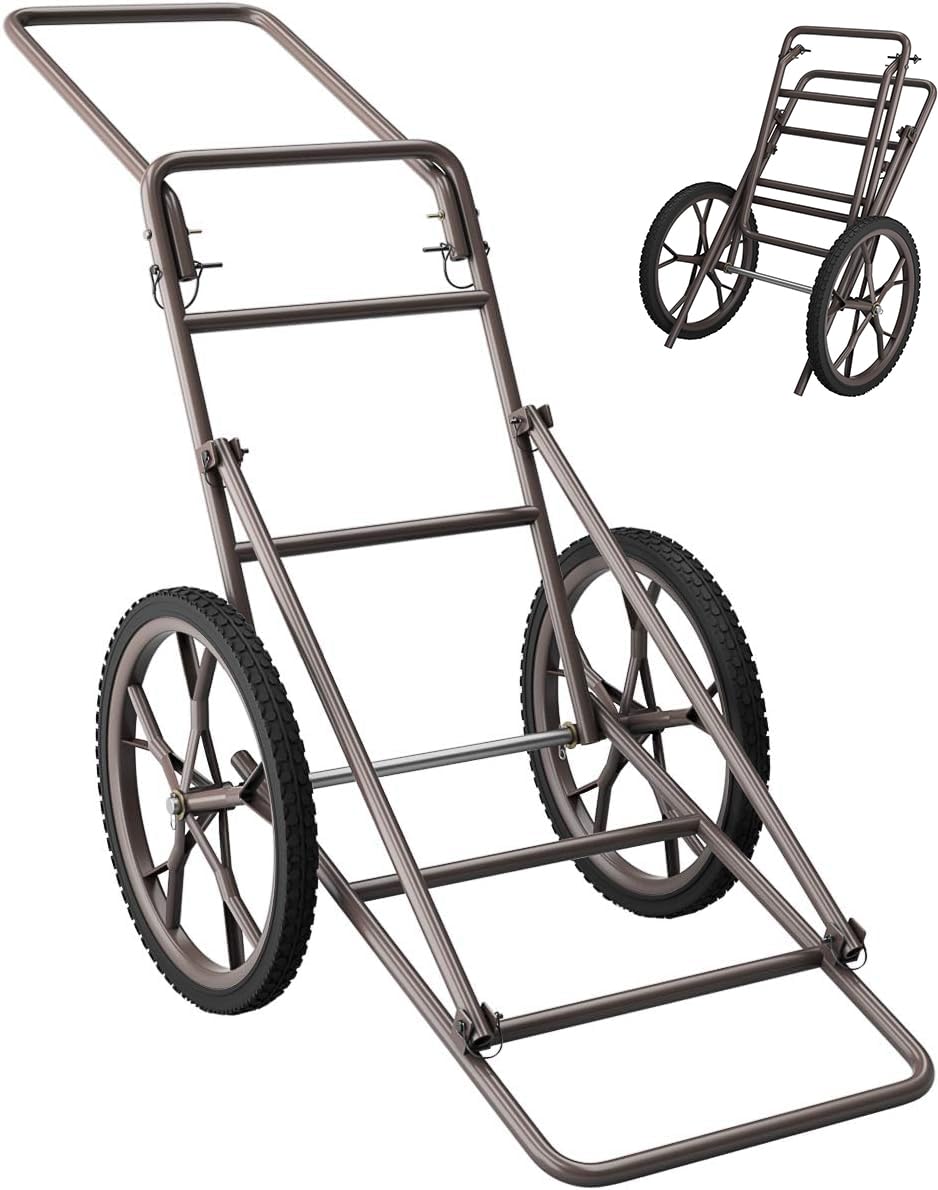 Goplus folding deer cart demonstrates compact storage and 500 lbs capacity for field use.