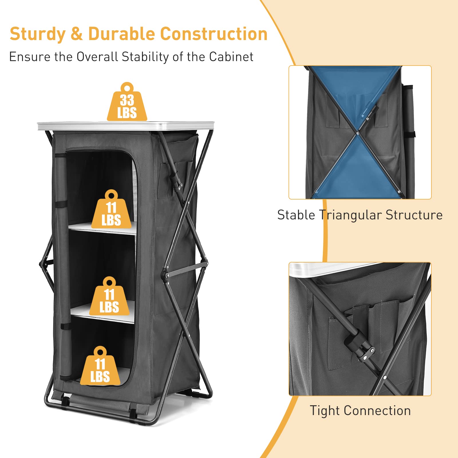 Goplus folding design enables tool free setup