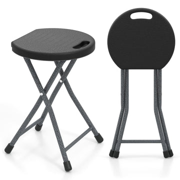 Goplus folding stool 18-inch seat for outdoor durability and comfort.