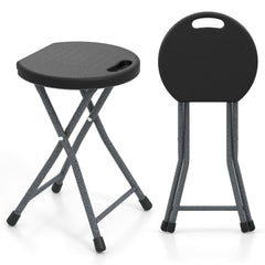 Goplus folding stool 18-inch seat for outdoor durability and comfort.