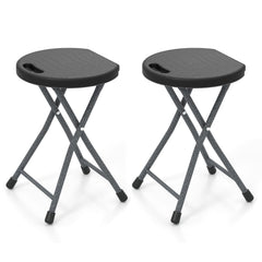 Goplus folding stool 18-inch with HDPE seat for durable outdoor seating.