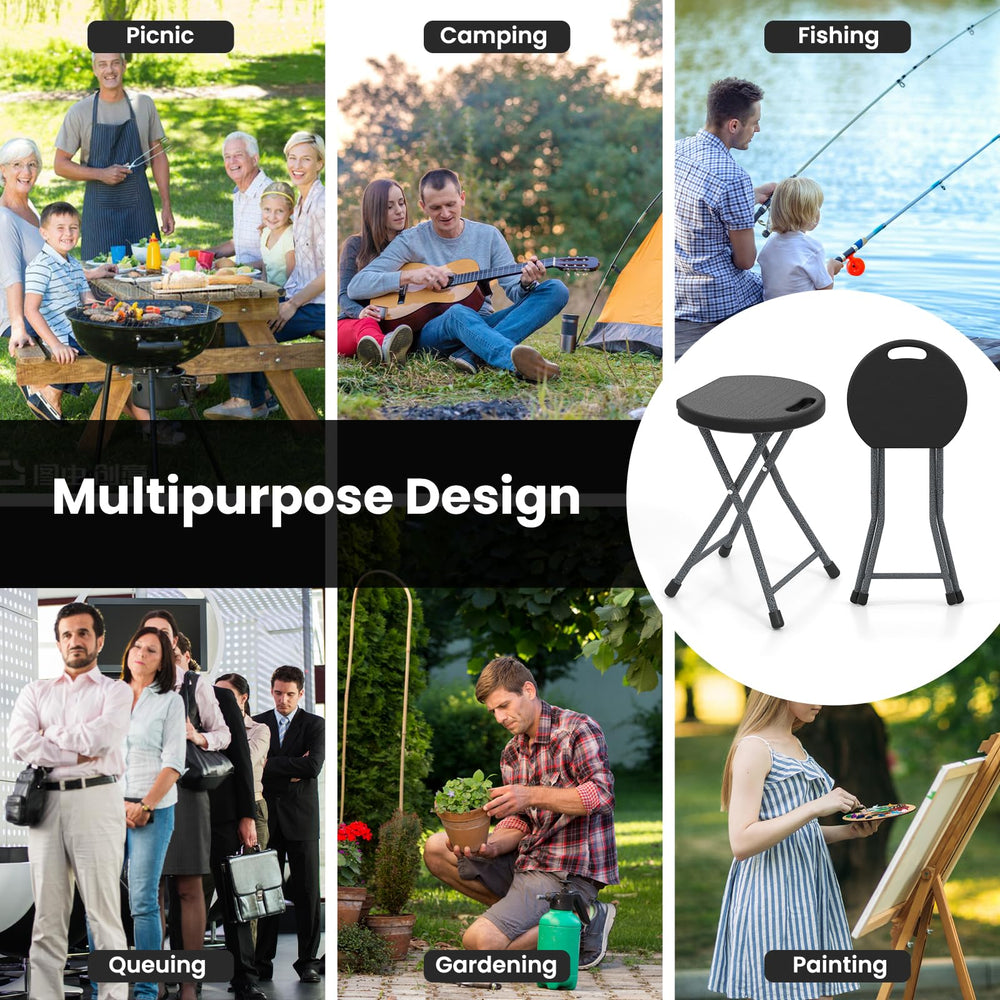 Goplus folding stool anti-slip feet for stable ground contact.