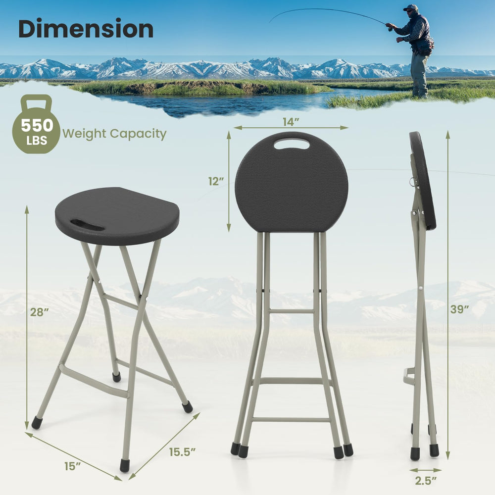 Goplus stool with built-in handle for simple carrying and quick setup.