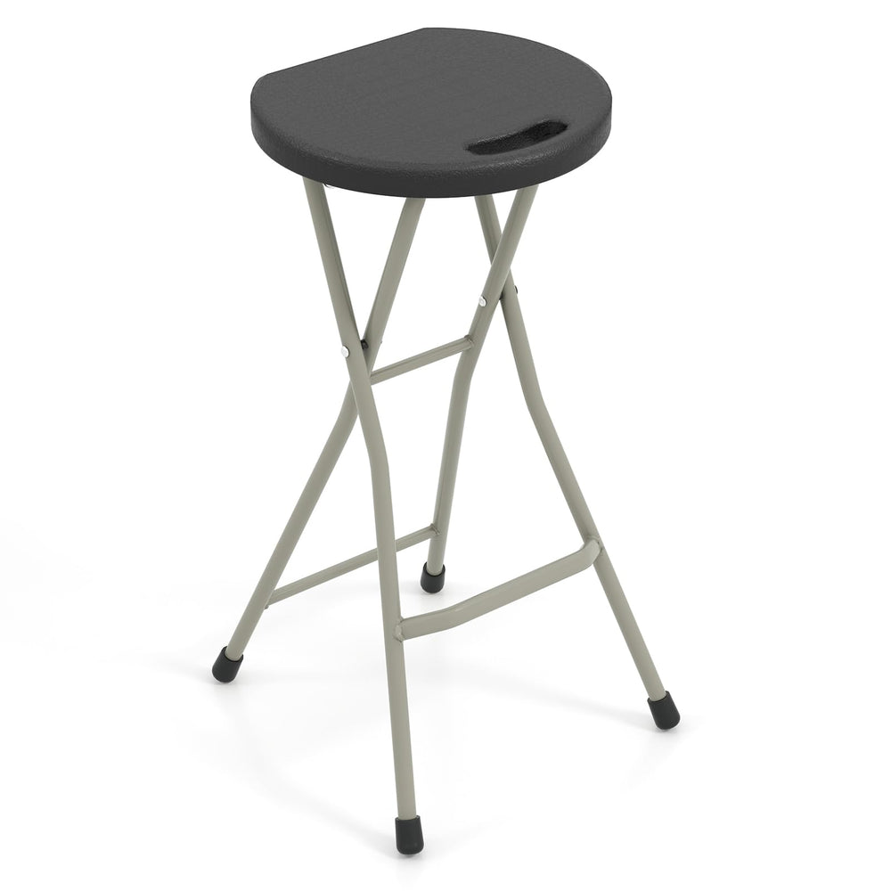 Goplus folding stool in compact form for easy transport and storage.