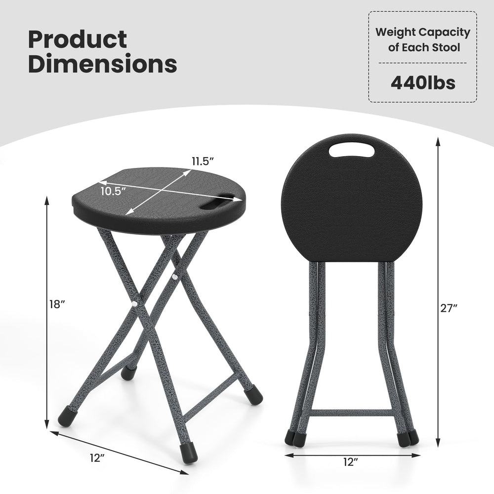 Goplus folding stool in compact form for easy storage and transport.