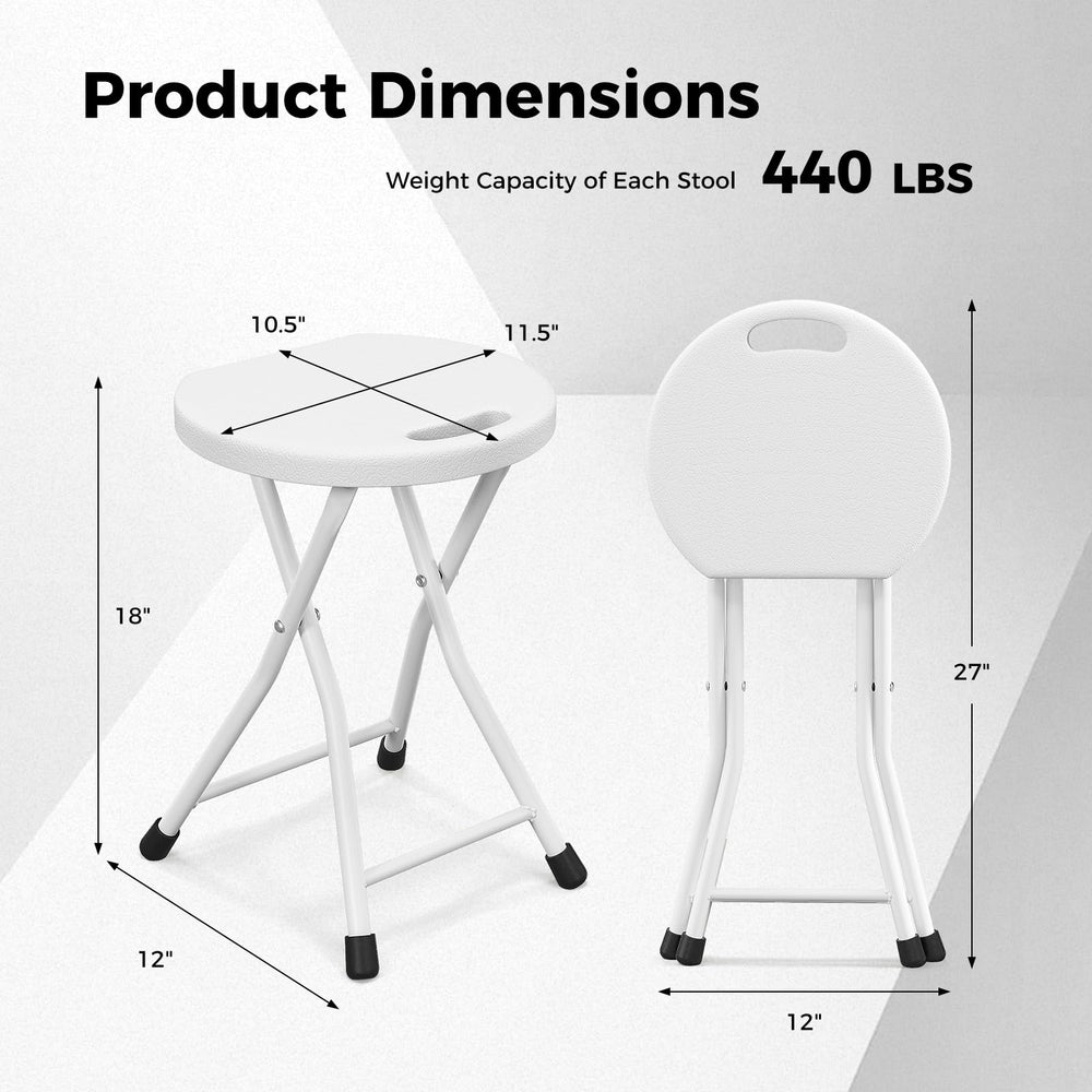 Goplus folding stool with sturdy legs and anti-slip design for stability.