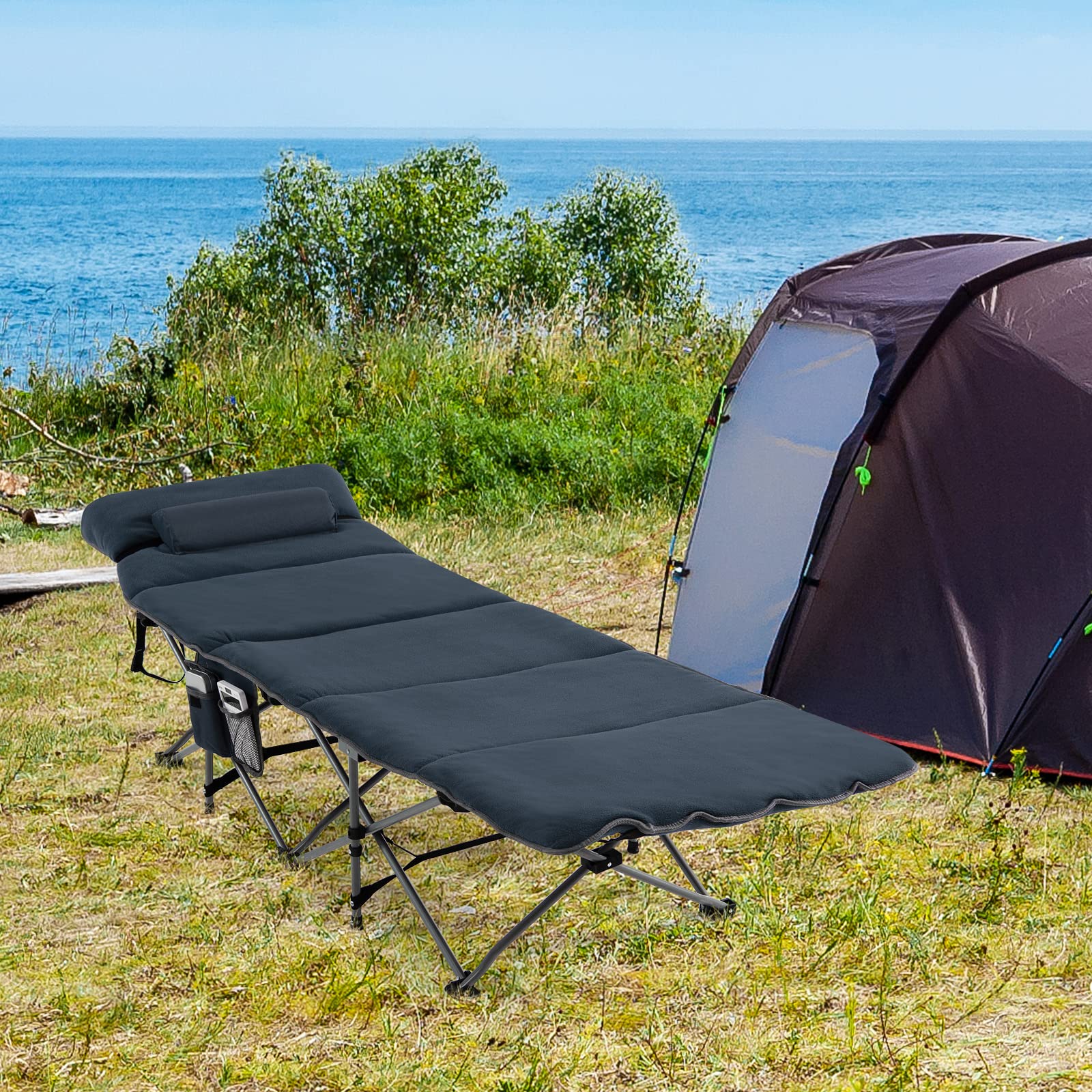 Goplus heavy-duty frame with non-slip feet stays steady on varied floors.