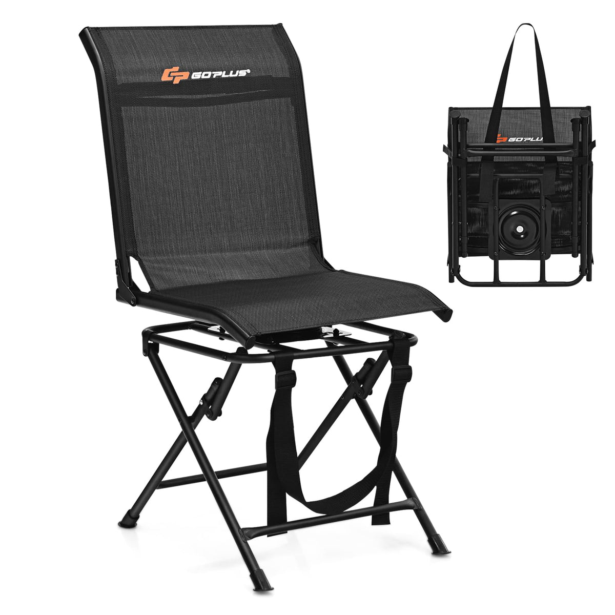 Goplus hunting chair demonstrates 360° rotation for field tracking