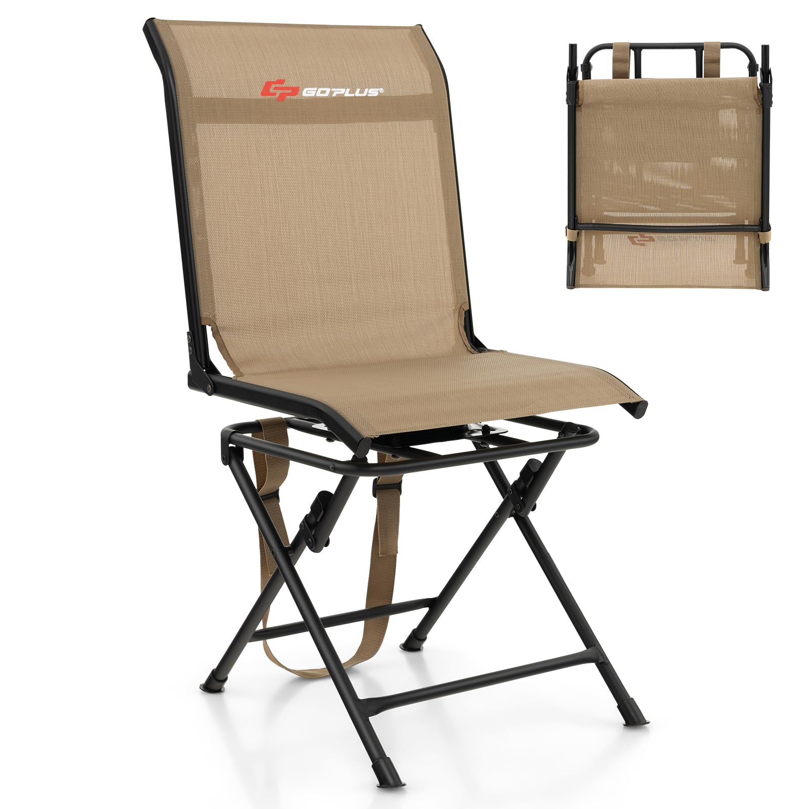 Goplus hunting chair with 360° rotation for silent viewing.