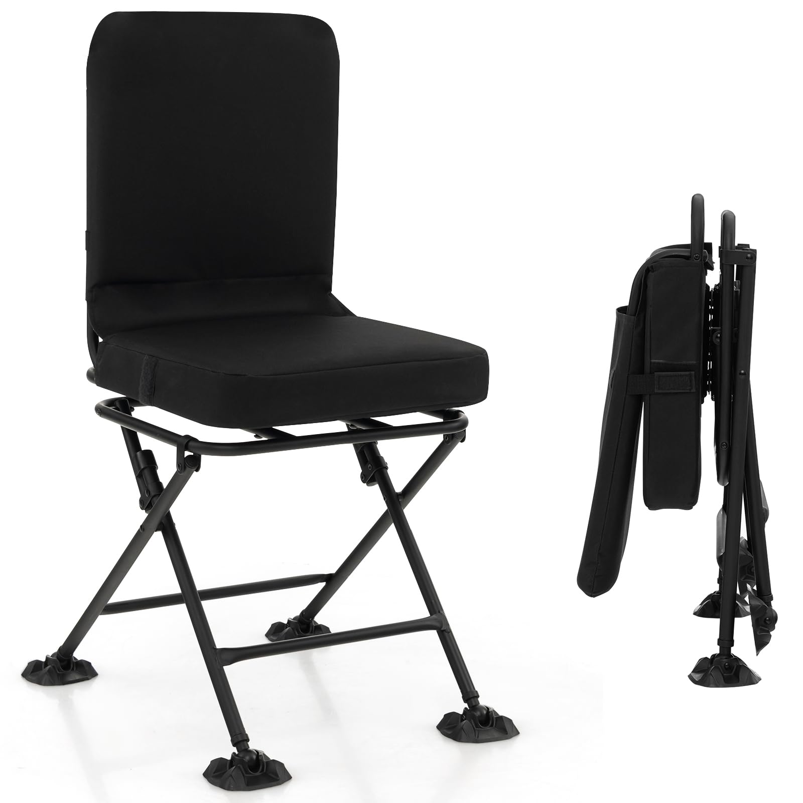 Goplus hunting chair with 360° swivel base for silent observation in the field