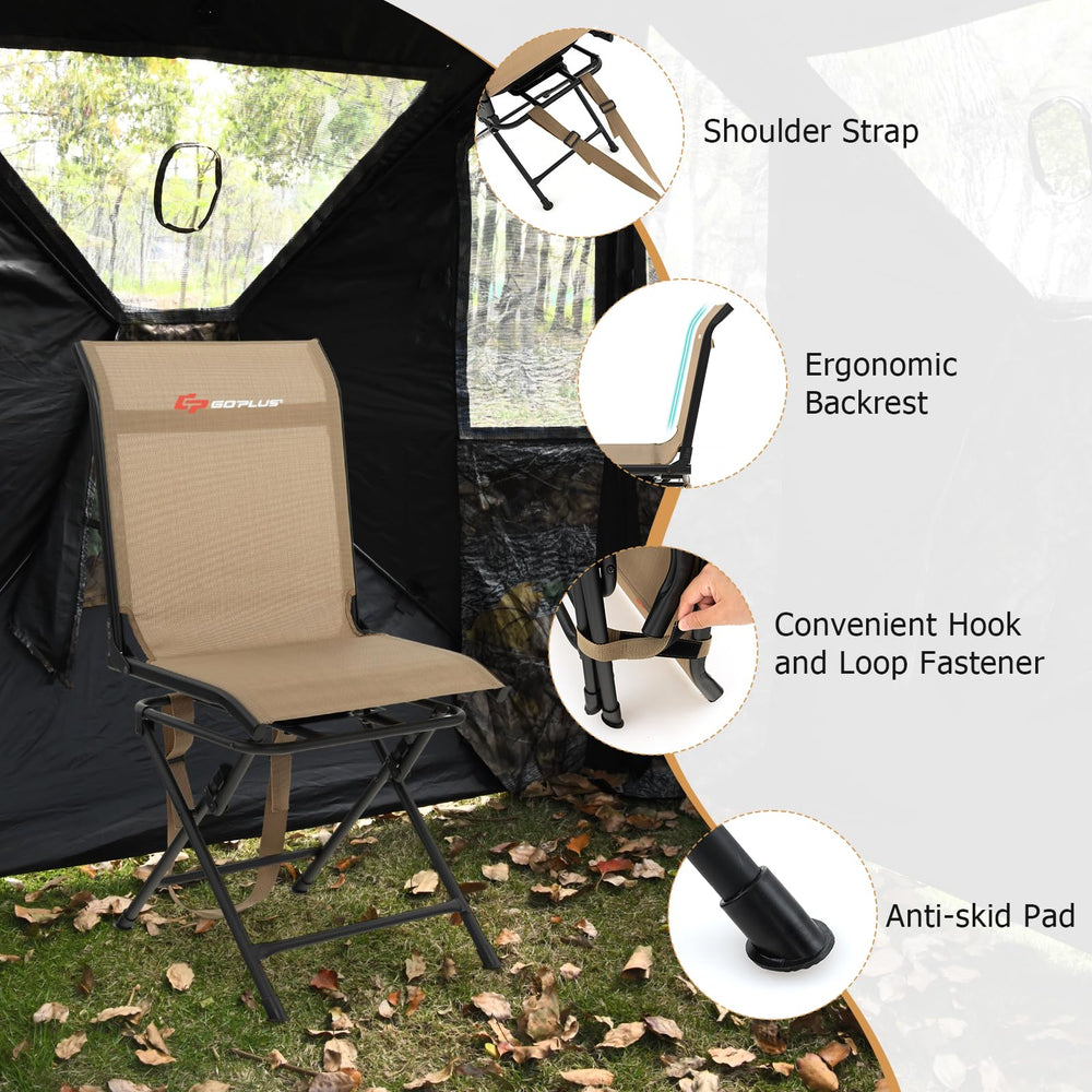 Goplus chair anti-skid pads enhance stability on uneven terrain.