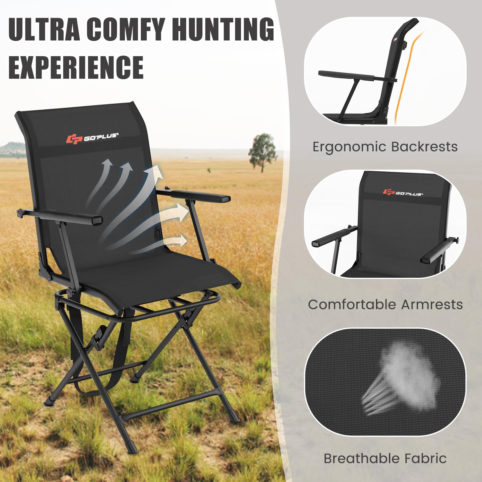 Goplus chair uses breathable fabric to stay sweat-free