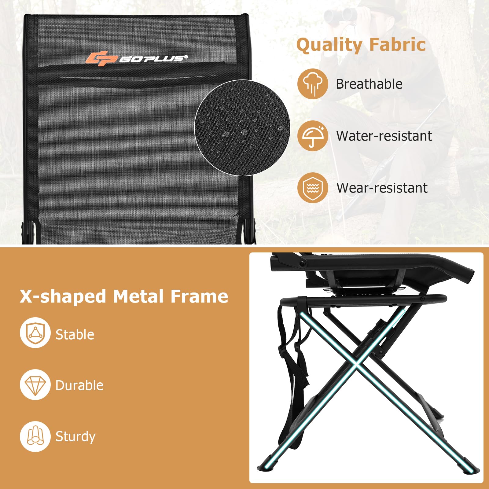 Goplus hunting chair breathable fabric for cooling comfort