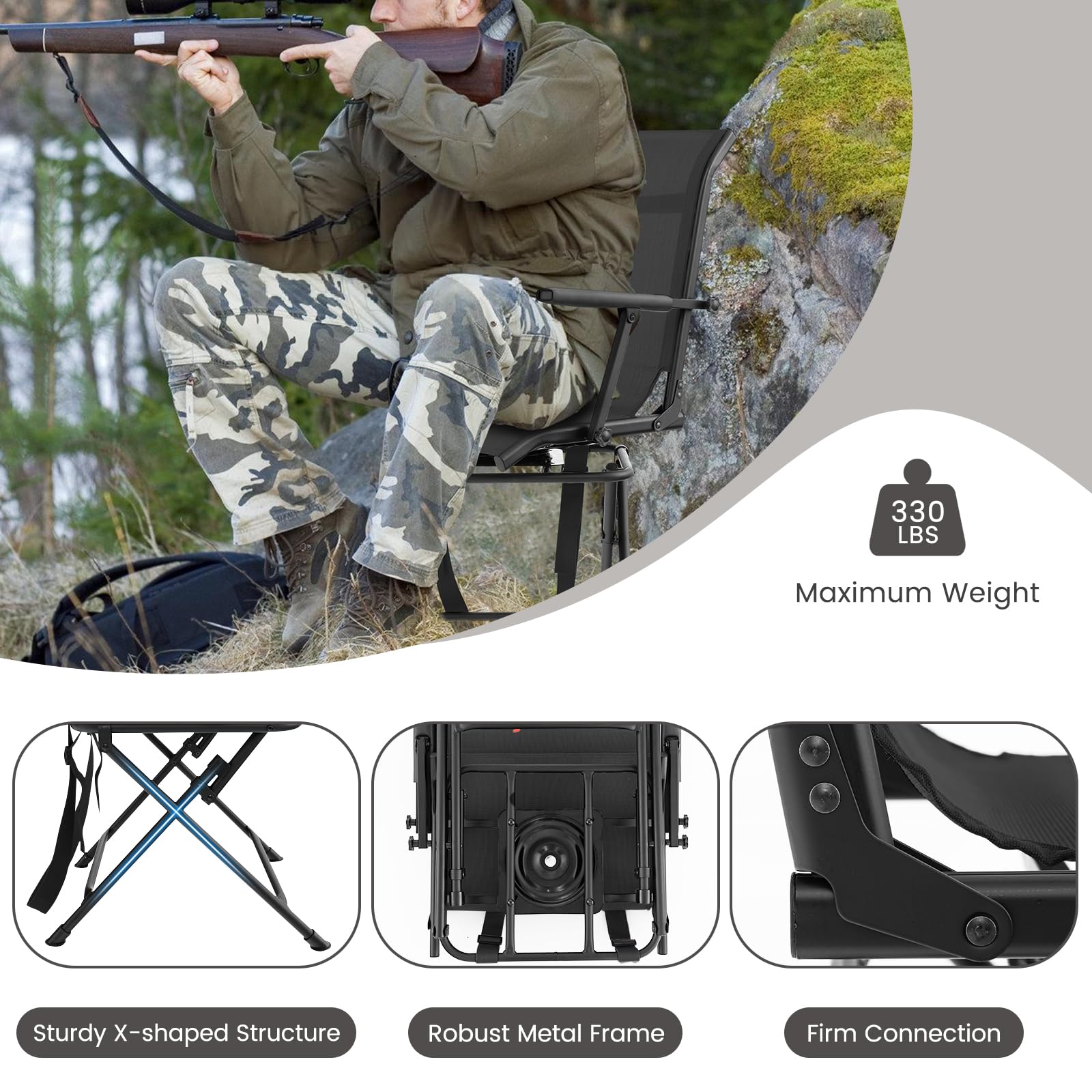 Goplus hunting chair with carrying strap for easy transport