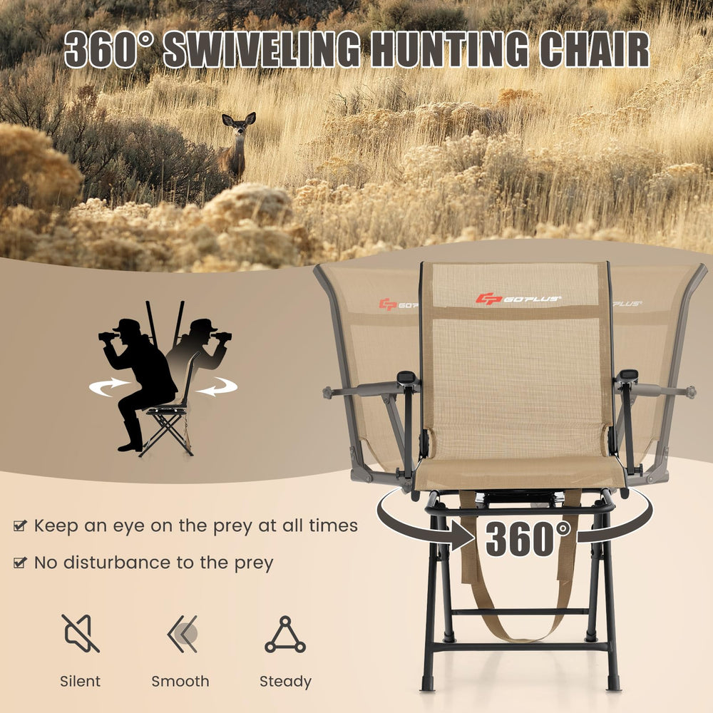 Goplus hunting chair ergonomic backrest provides comfortable support.