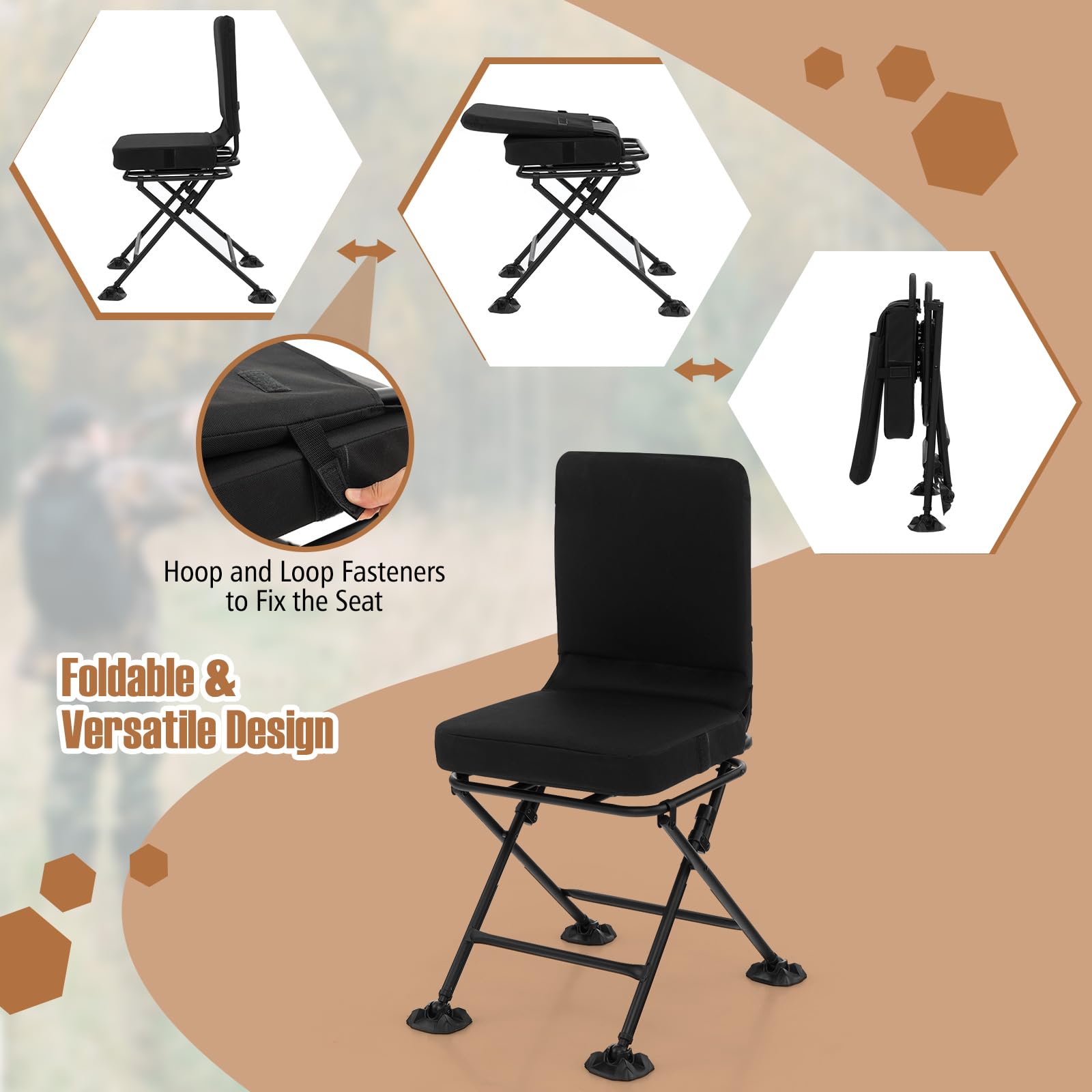 Goplus hunting chair folded neatly for quick trunk storage