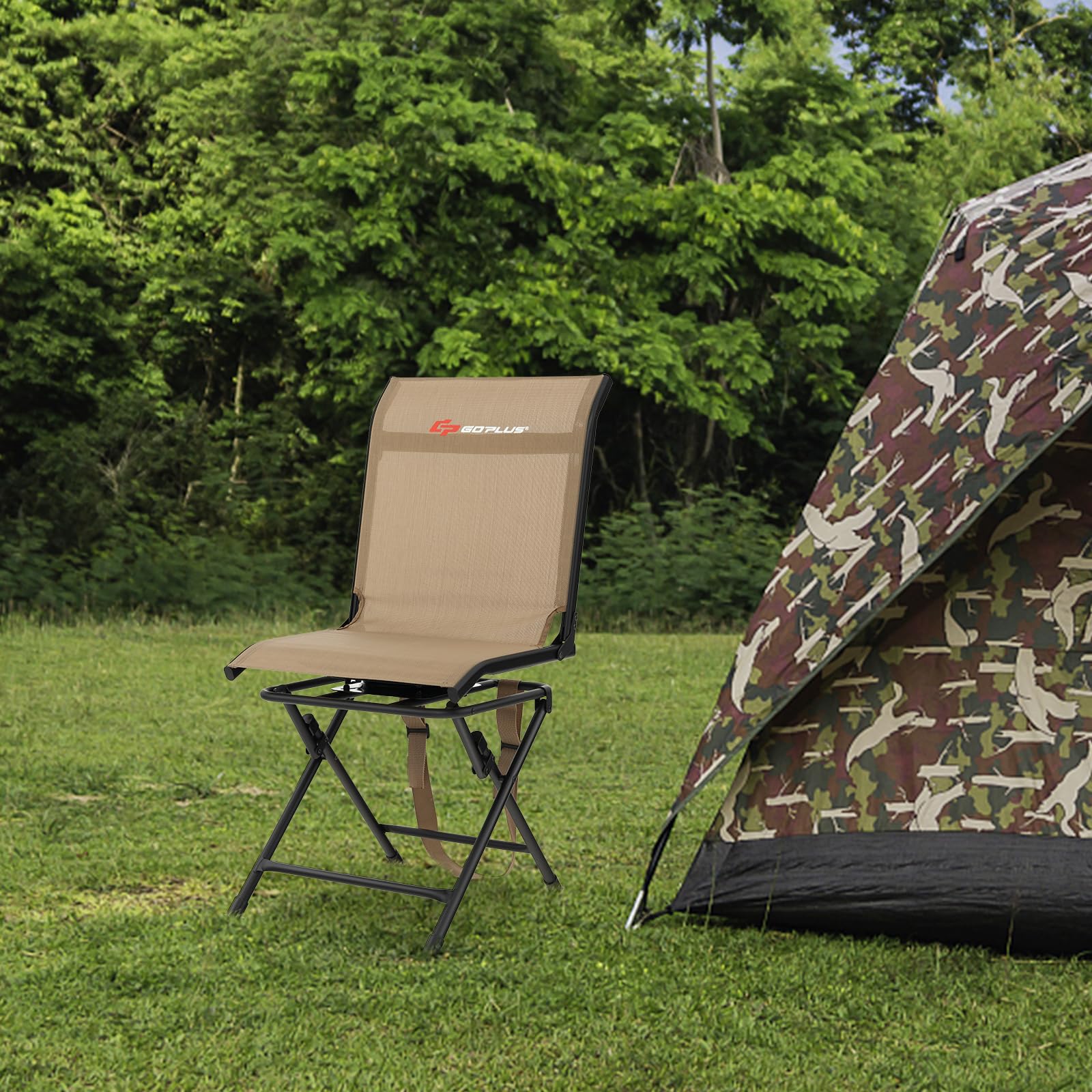 Goplus hunting chair requires no assembly for quick setup.