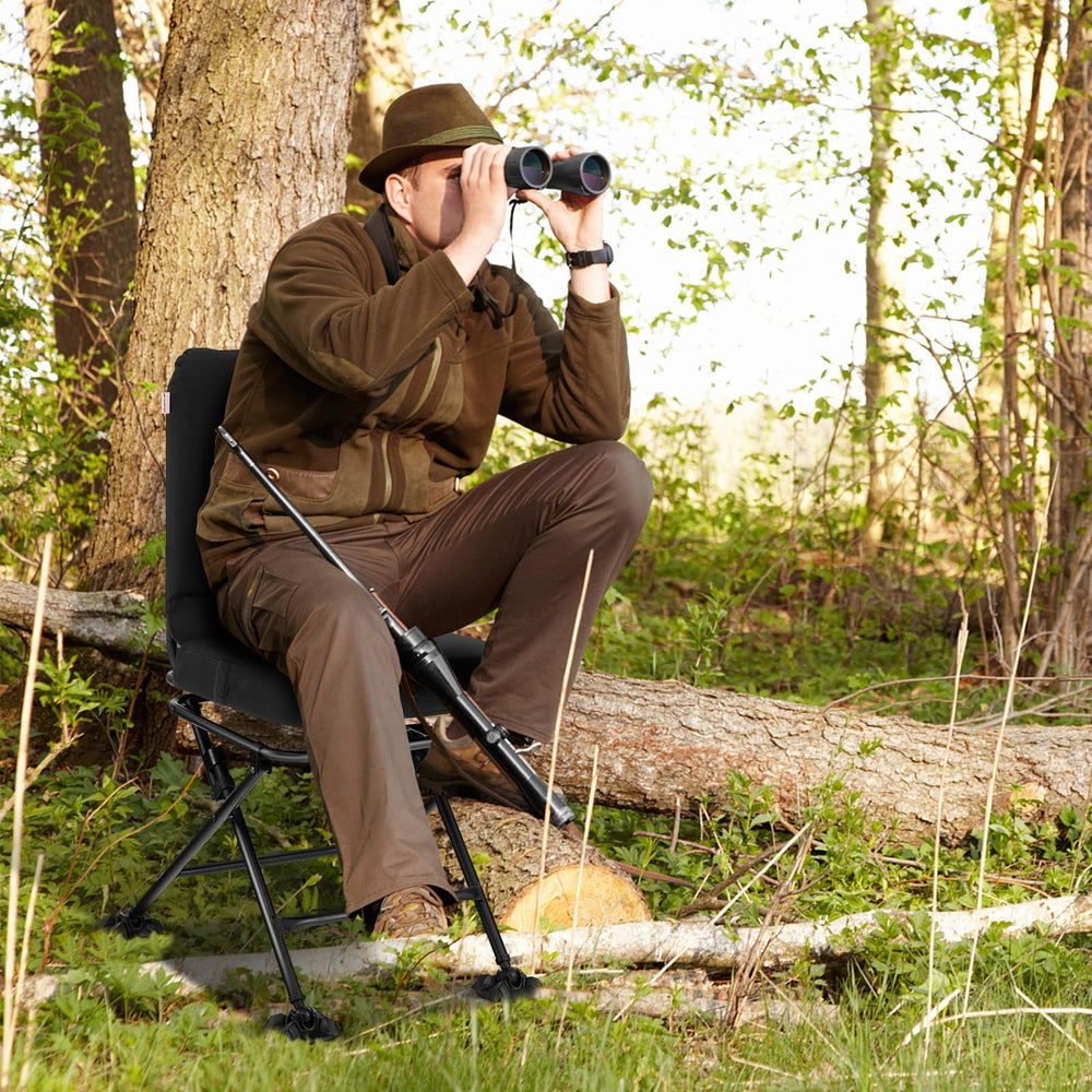 Goplus hunting chair in outdoor setting ready for hunting or camping