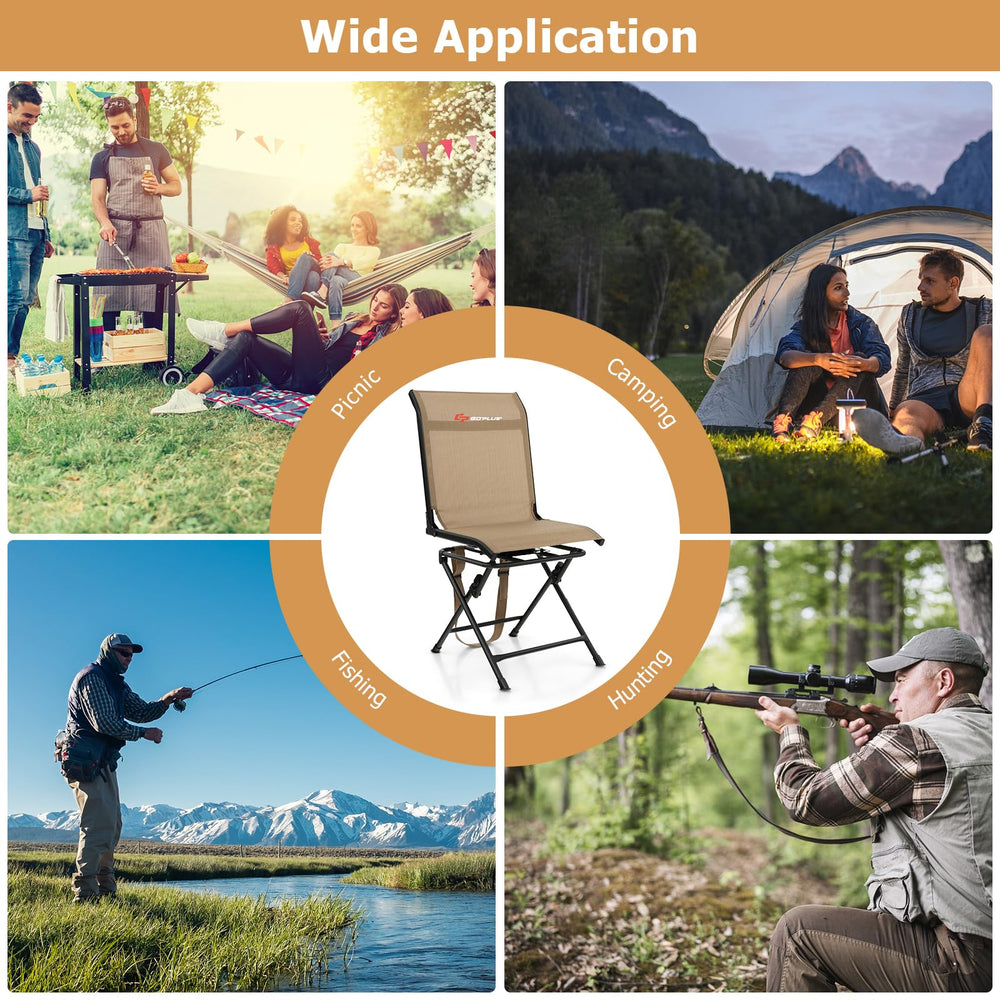 Goplus portable outdoor chair suitable for camping and fishing.