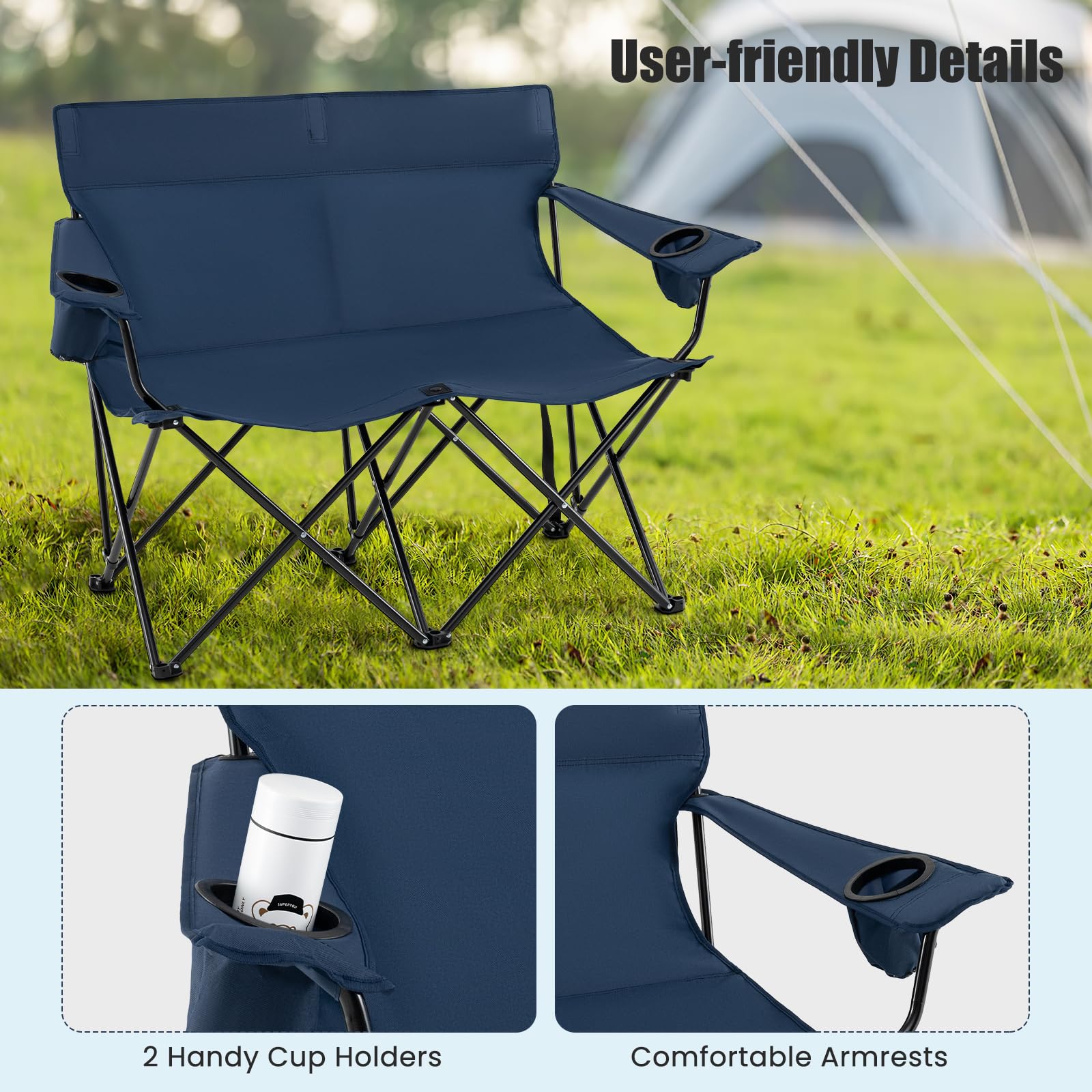 Goplus indoor outdoor use makes this chair versatile for many settings.