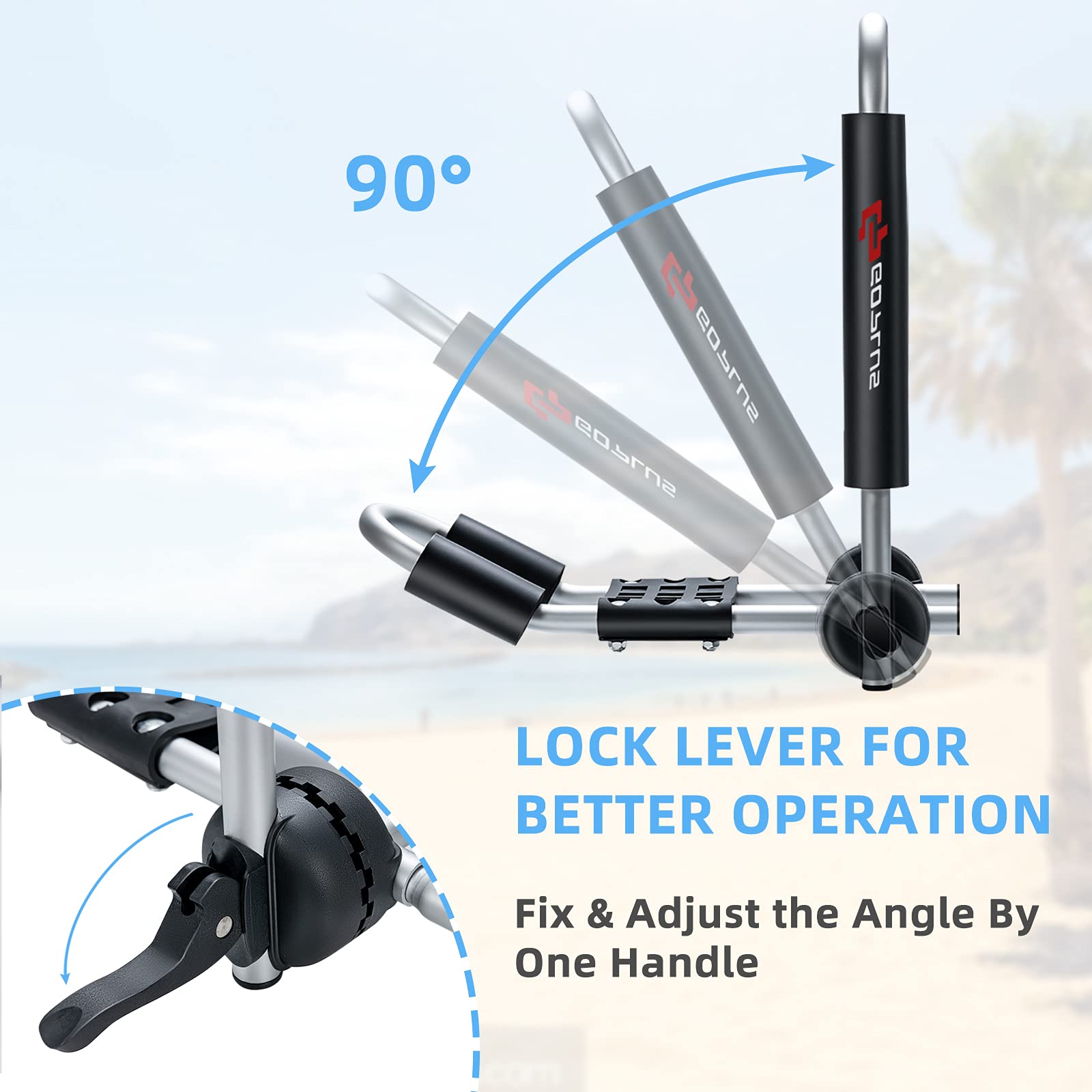 Goplus kayak roof rack angle-adjustment lever for versatile mounting