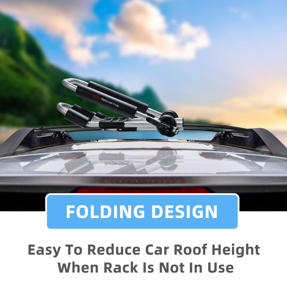 Goplus kayak roof rack folded to reduce height for storage