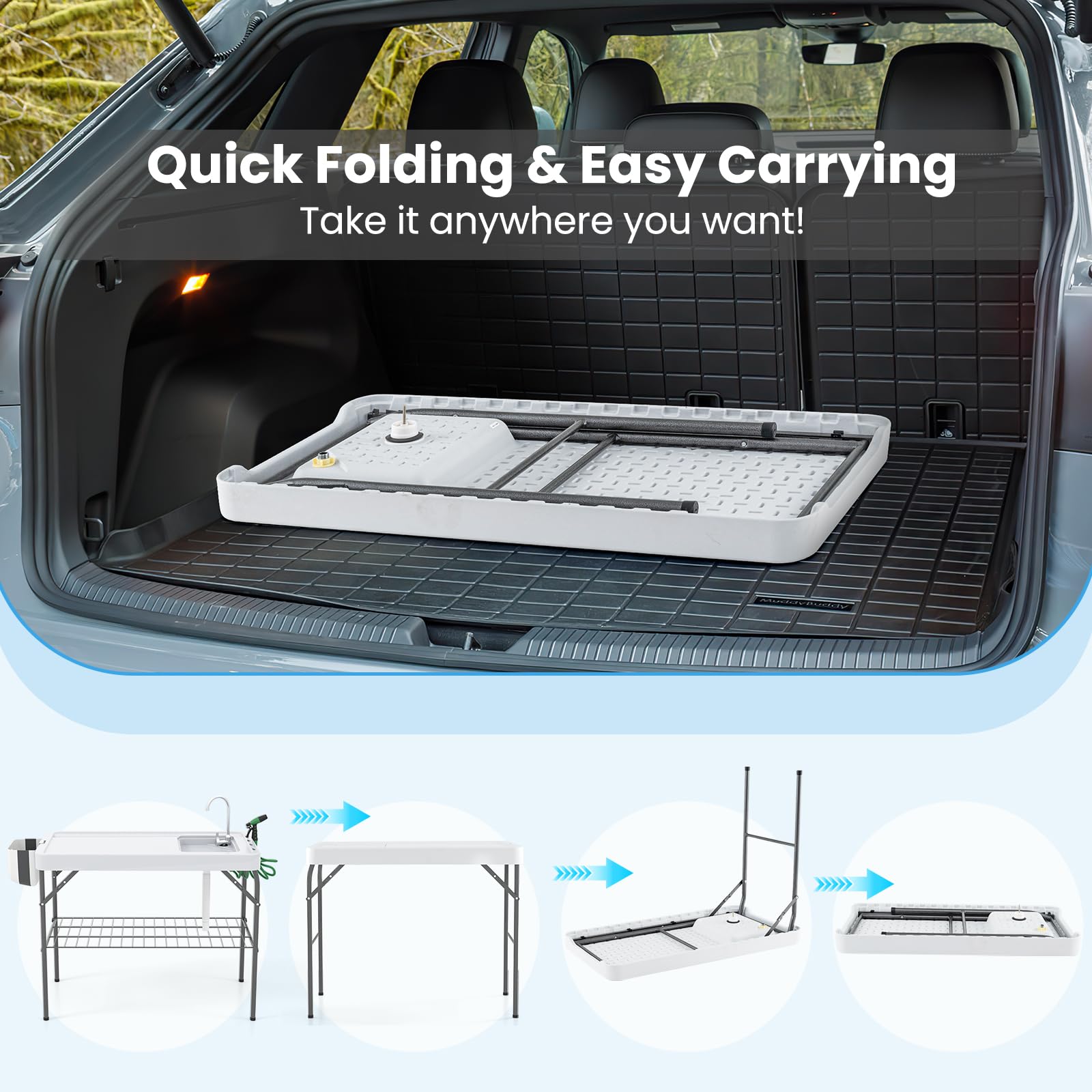 Goplus knife slots and cutting board cover for handy prep