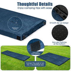 Goplus memory foam camping mattress rolled and stored in travel bag.