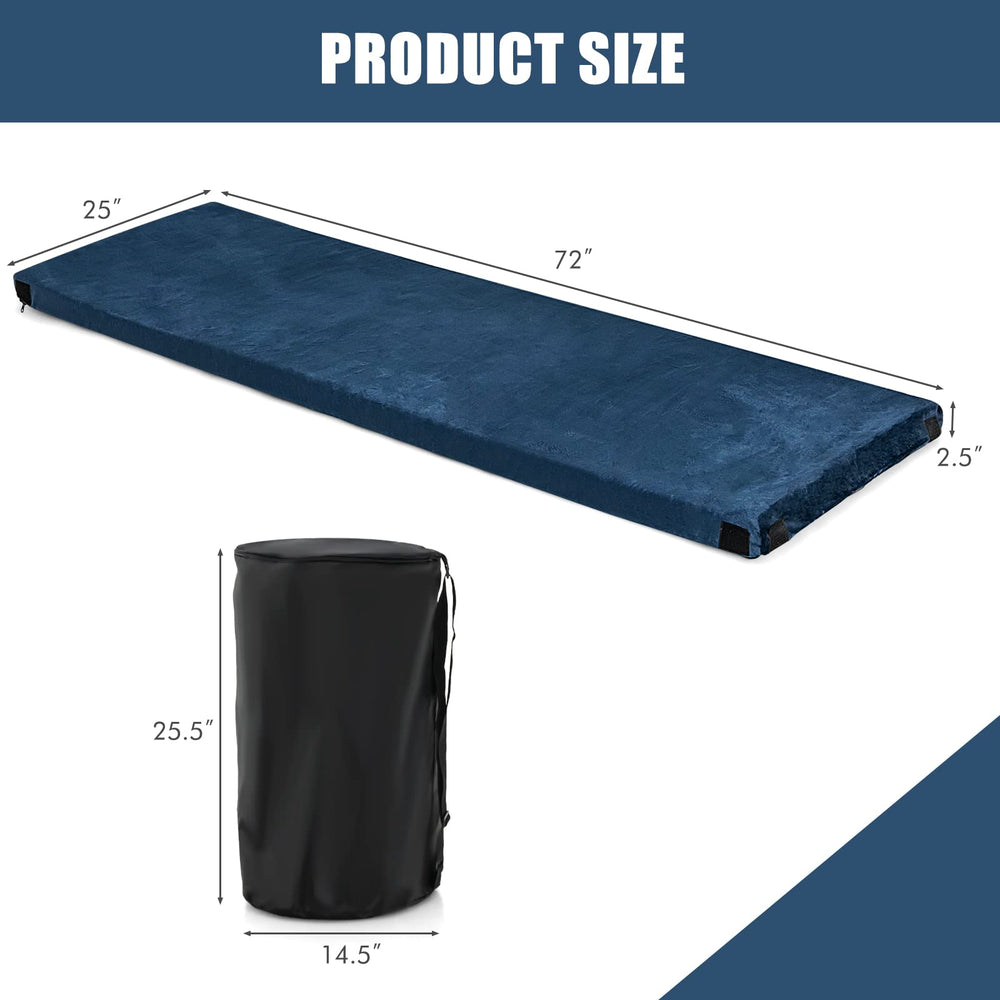 Goplus memory foam camping mattress available in single and twin sizes.