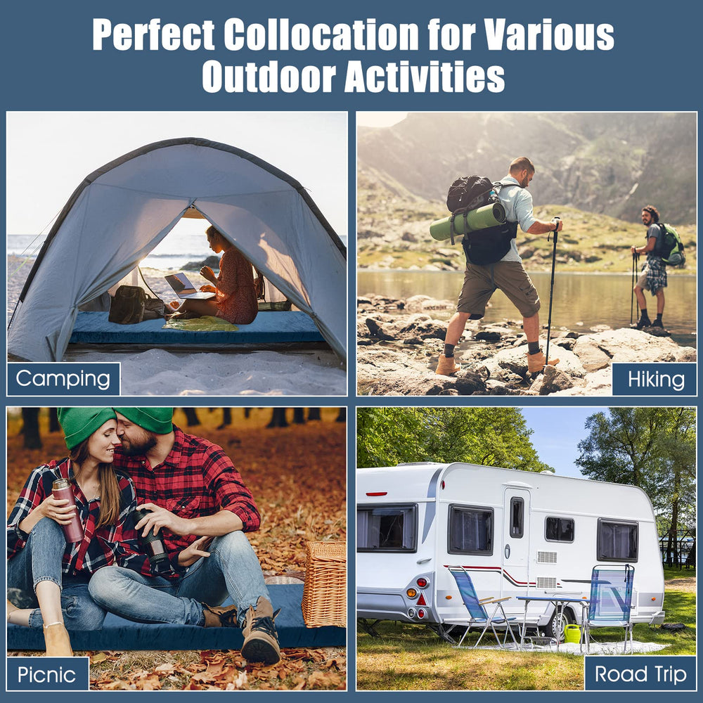 Goplus memory foam camping mattress waterproof short plush fabric retains warmth.