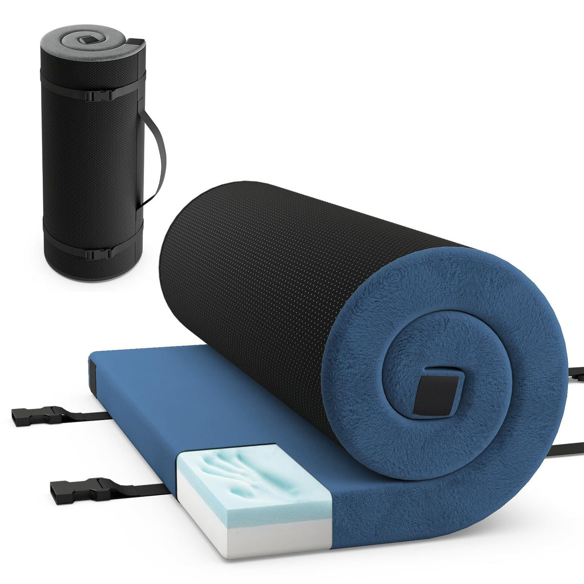 Goplus memory foam camping mattress roll offers portable comfort for outdoor trips