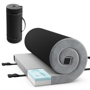 Goplus memory foam camping mattress delivers balanced support on uneven terrain.