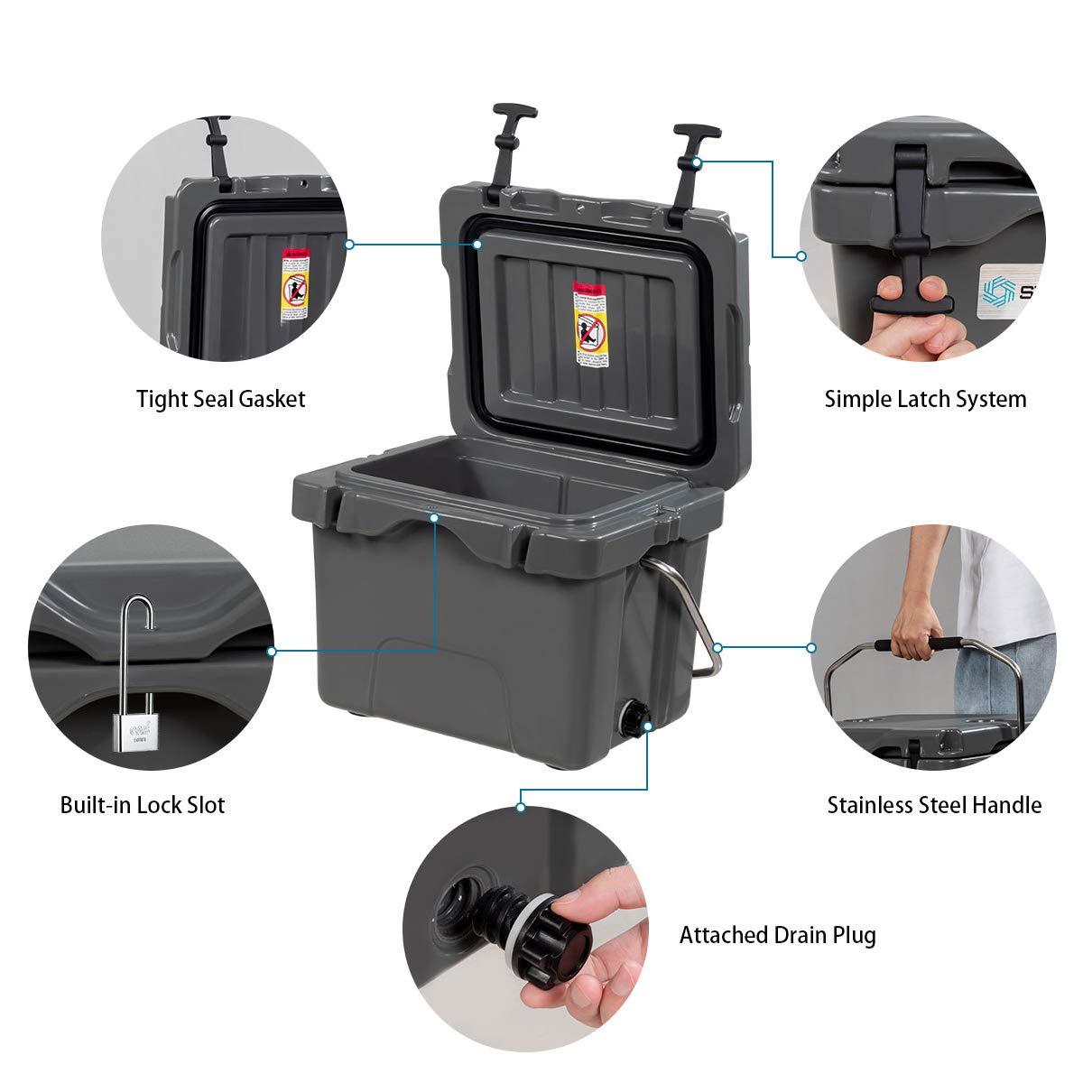 Goplus versatile cooler can also keep items warm when needed.