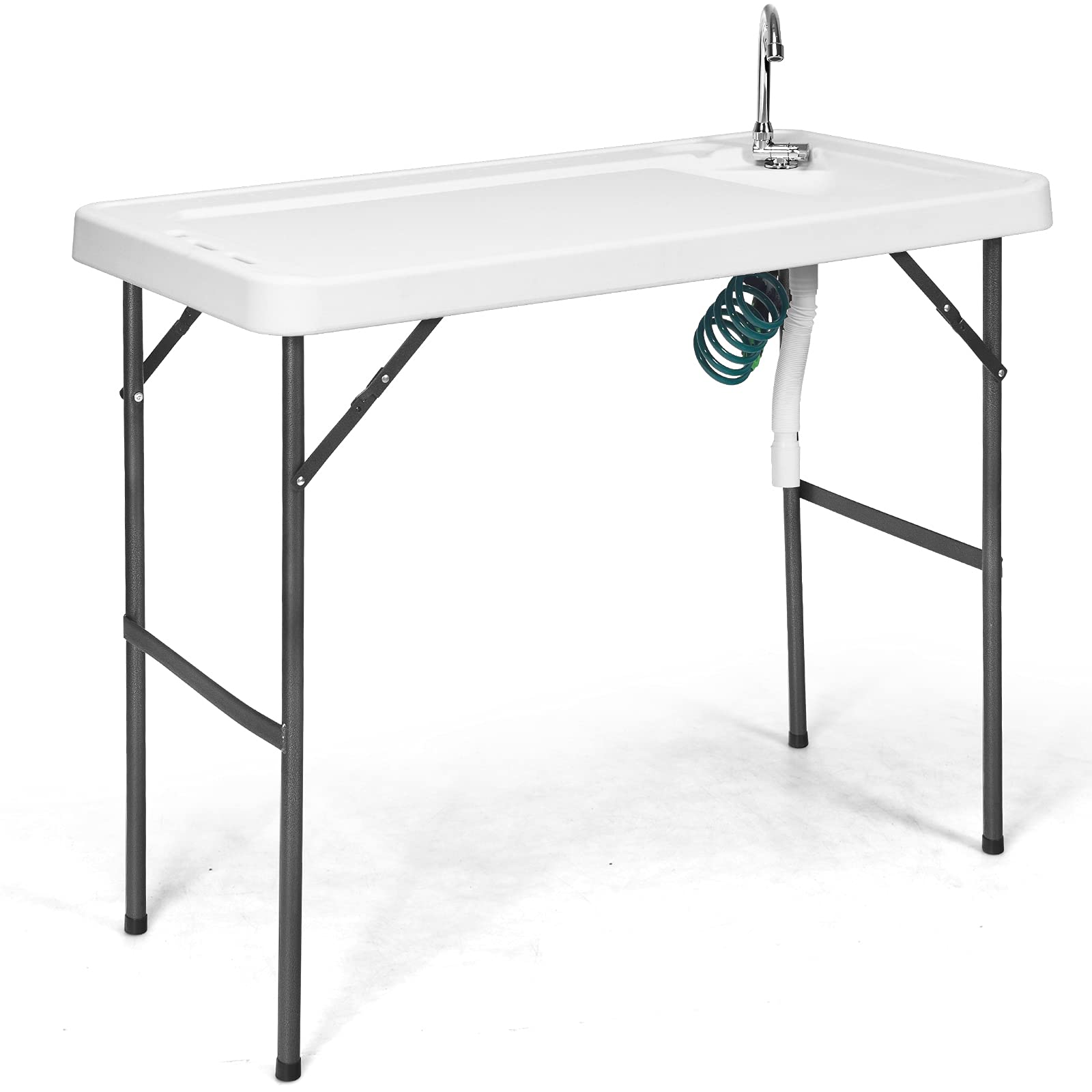 Goplus versatile outdoor table suitable for fish, fruits, vegetables and more