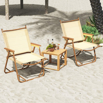 Goplus outdoor chair with armrests adds comfort on trails