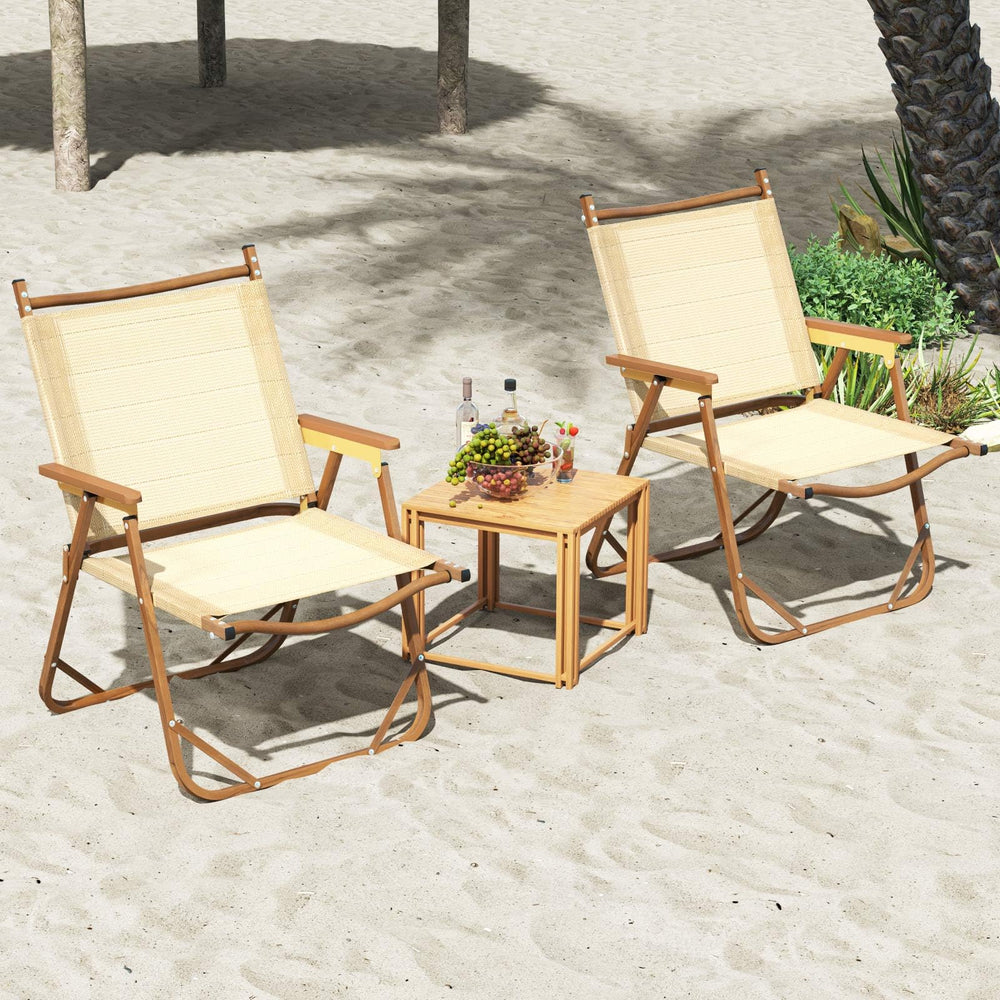 Goplus outdoor chair with armrests adds comfort on trails
