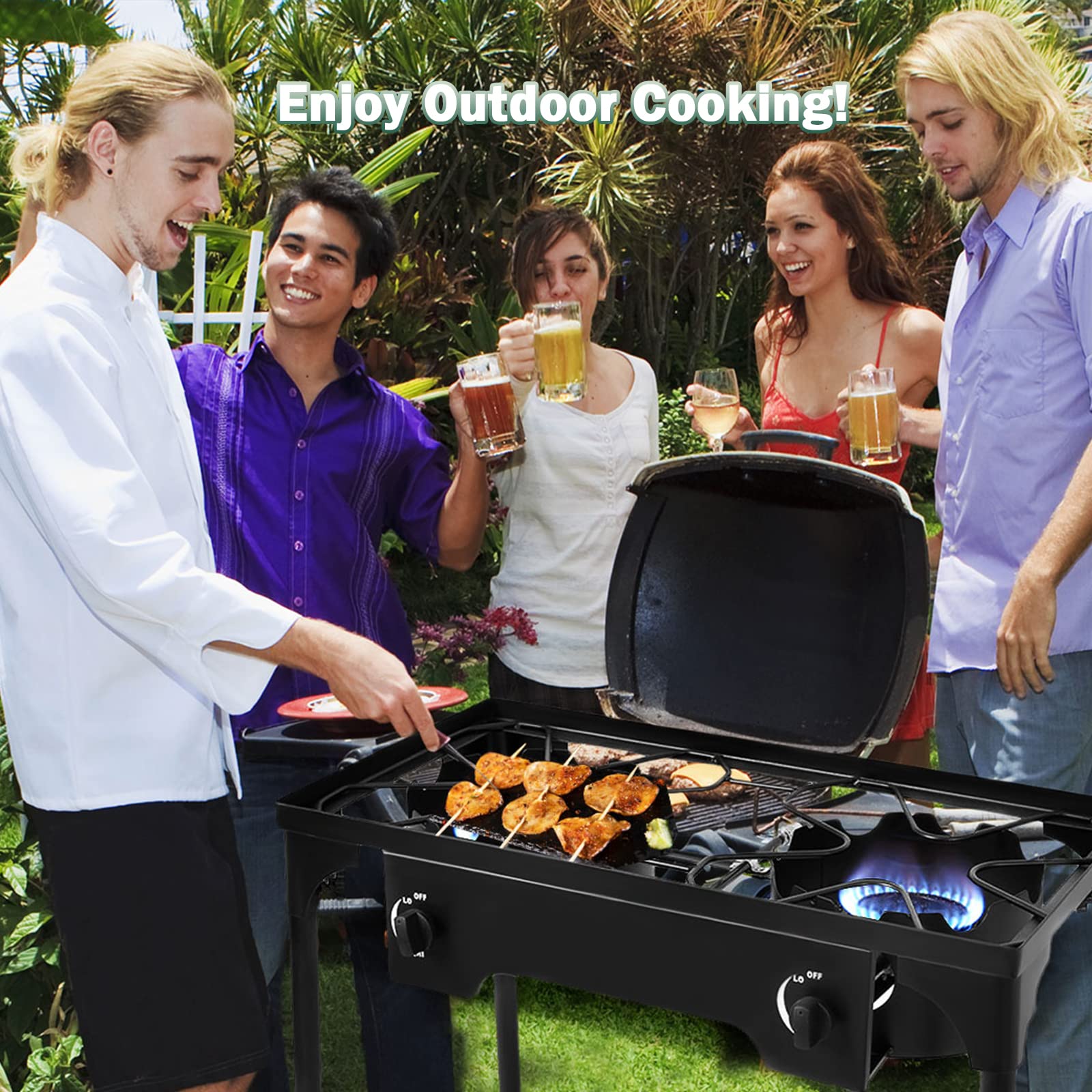 Goplus outdoor stove ideal for camping, tailgating, or patio cooking