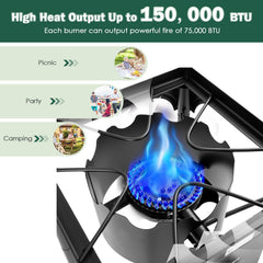 Goplus outdoor stove cast iron body highlights durability and long-lasting heat