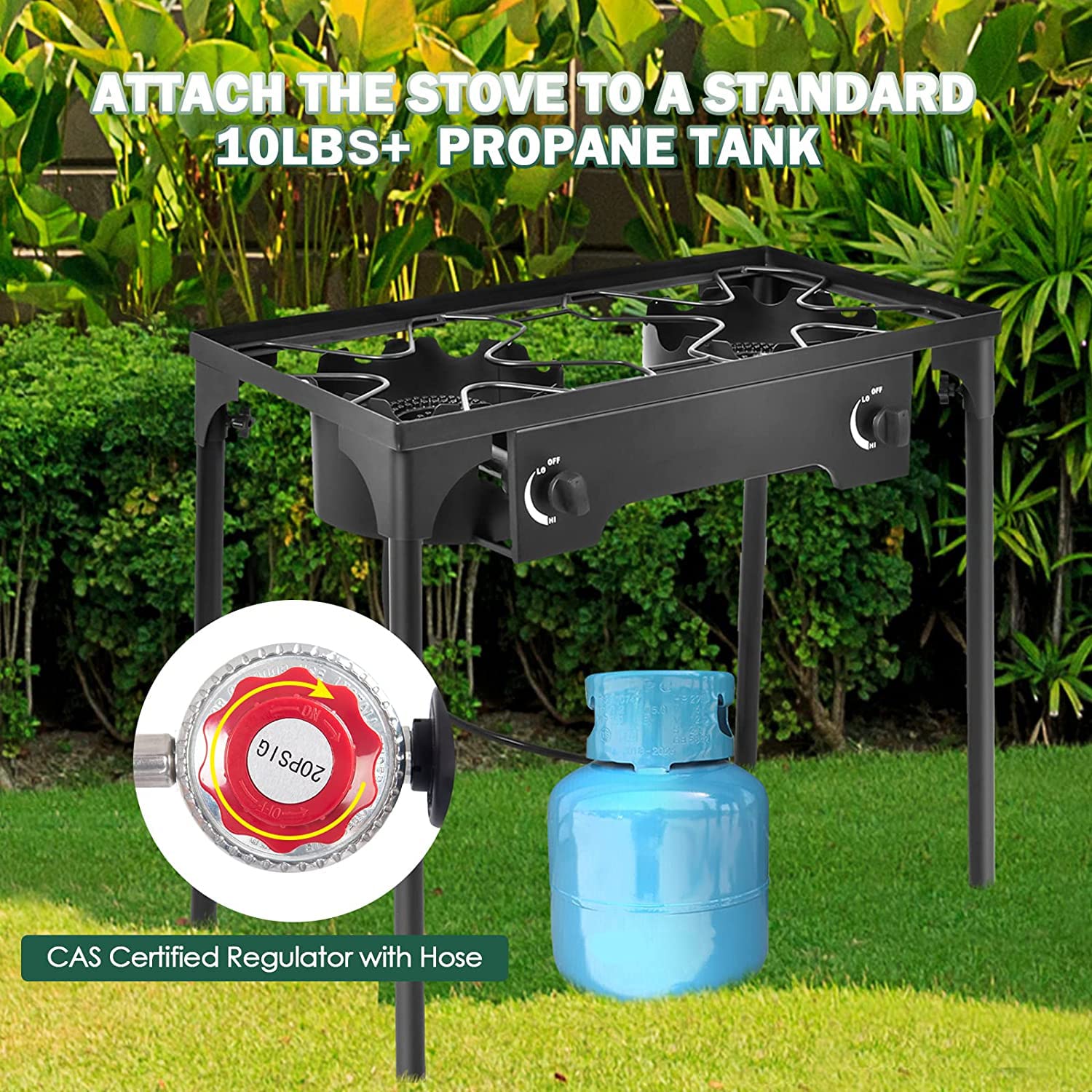 Goplus outdoor stove CSA regulator ensures safe, reliable gas control